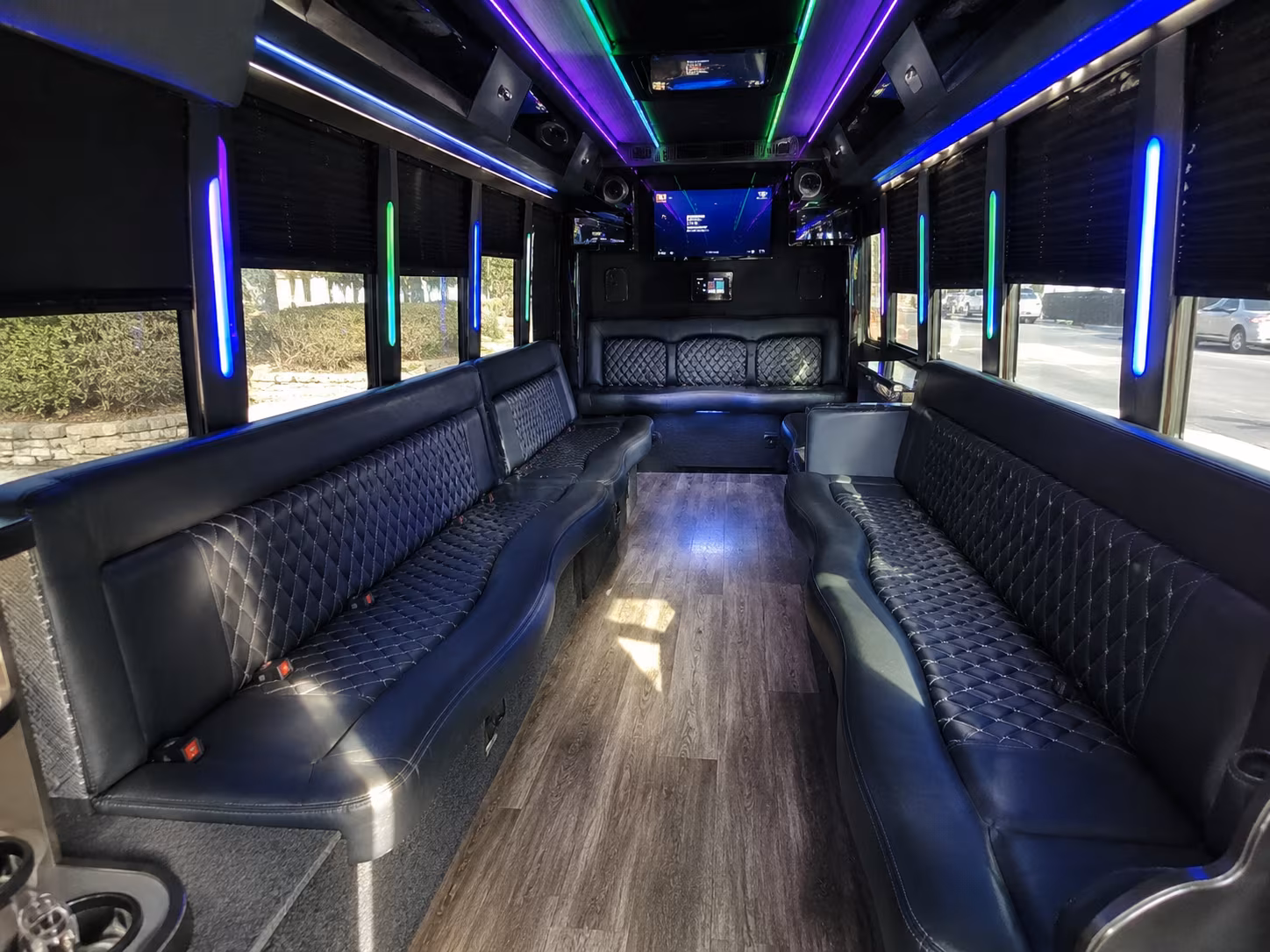 redlands 15 passenger party bus interior
