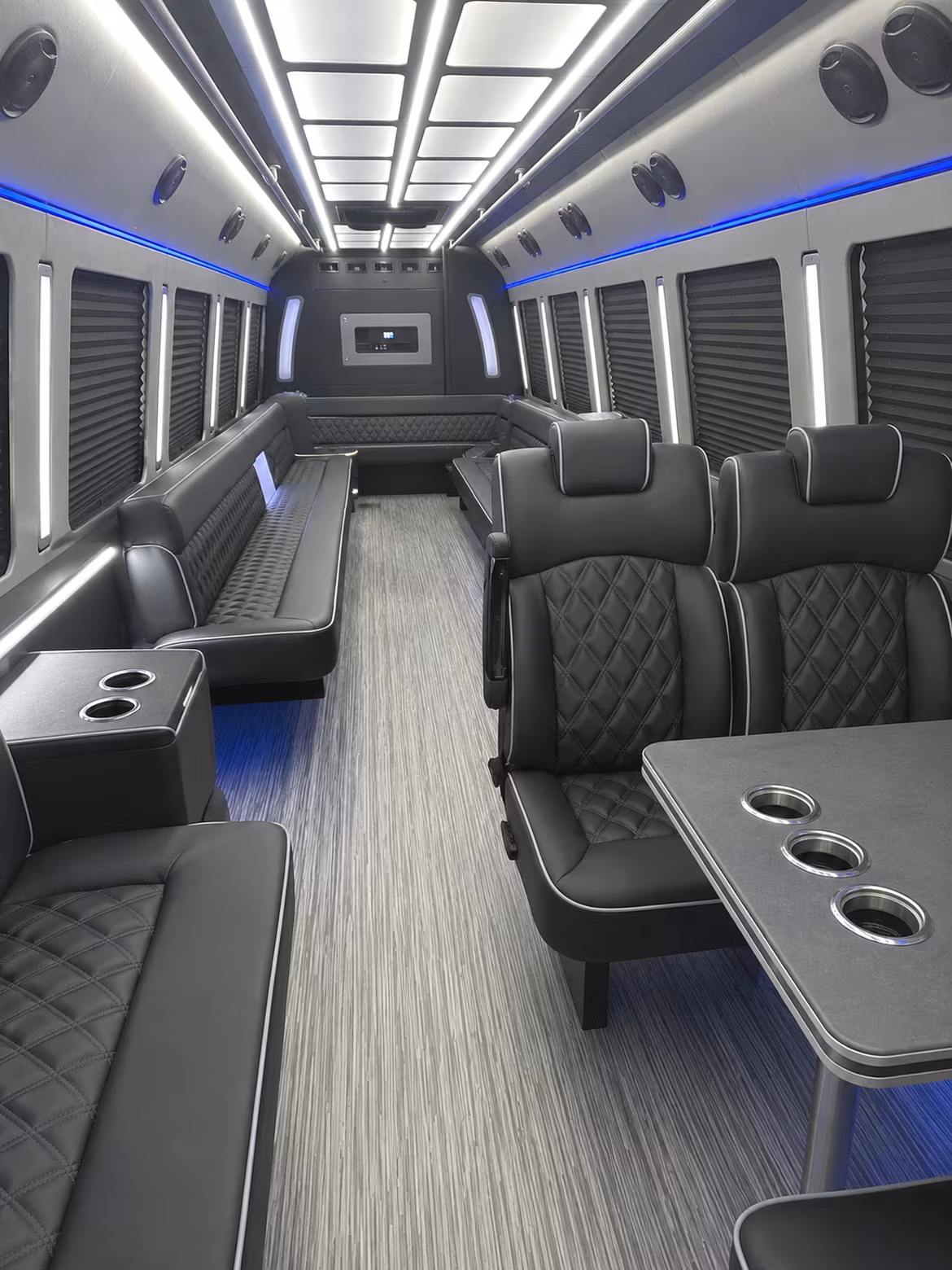 redlands 25 passenger party bus inside