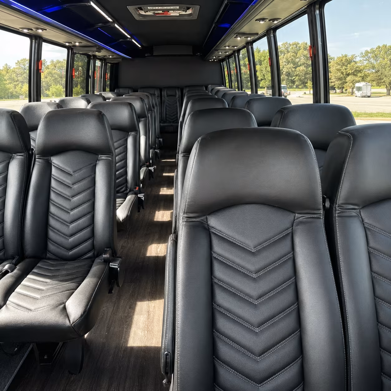 redlands 30 passenger minibus inside