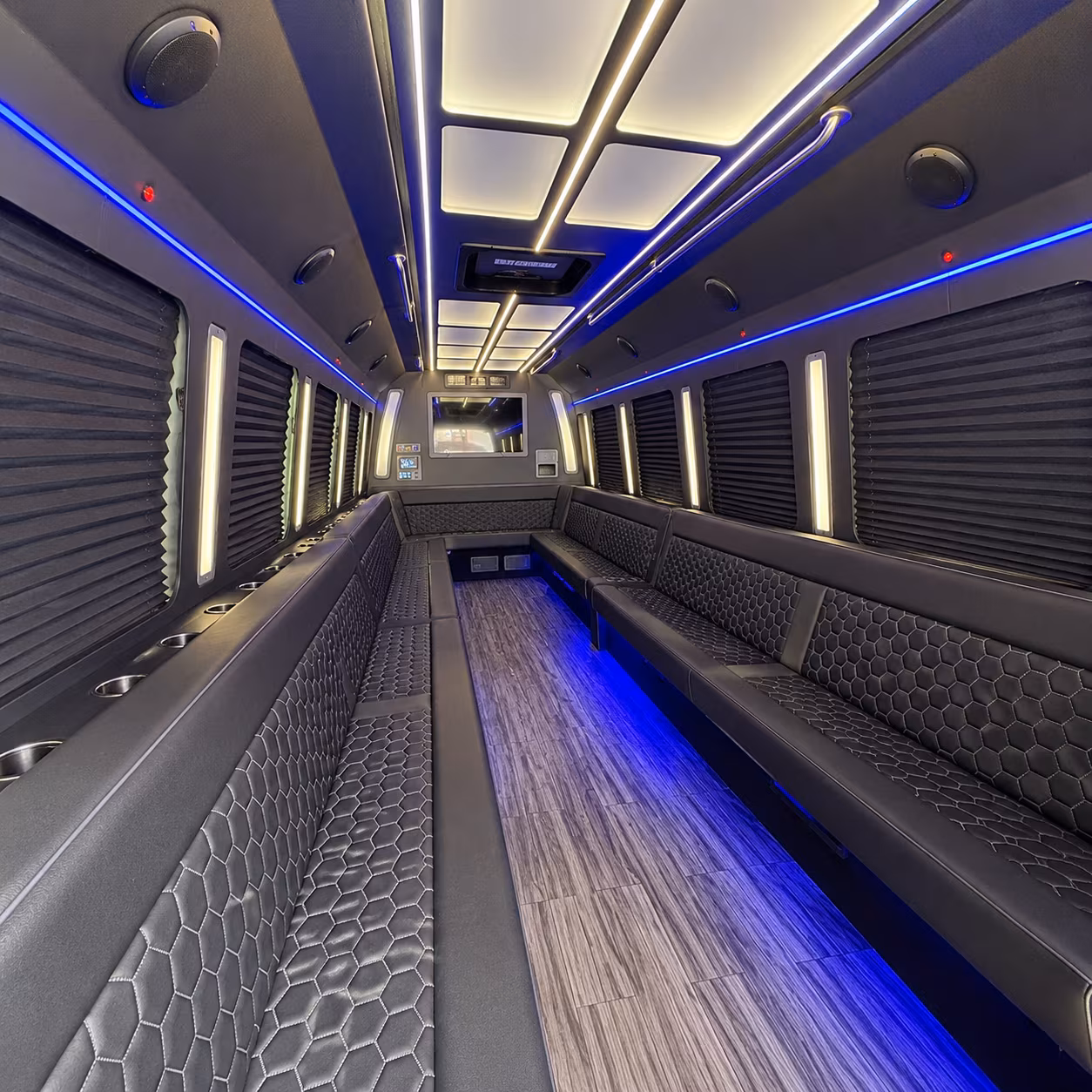 redlands 30 passenger party bus interior