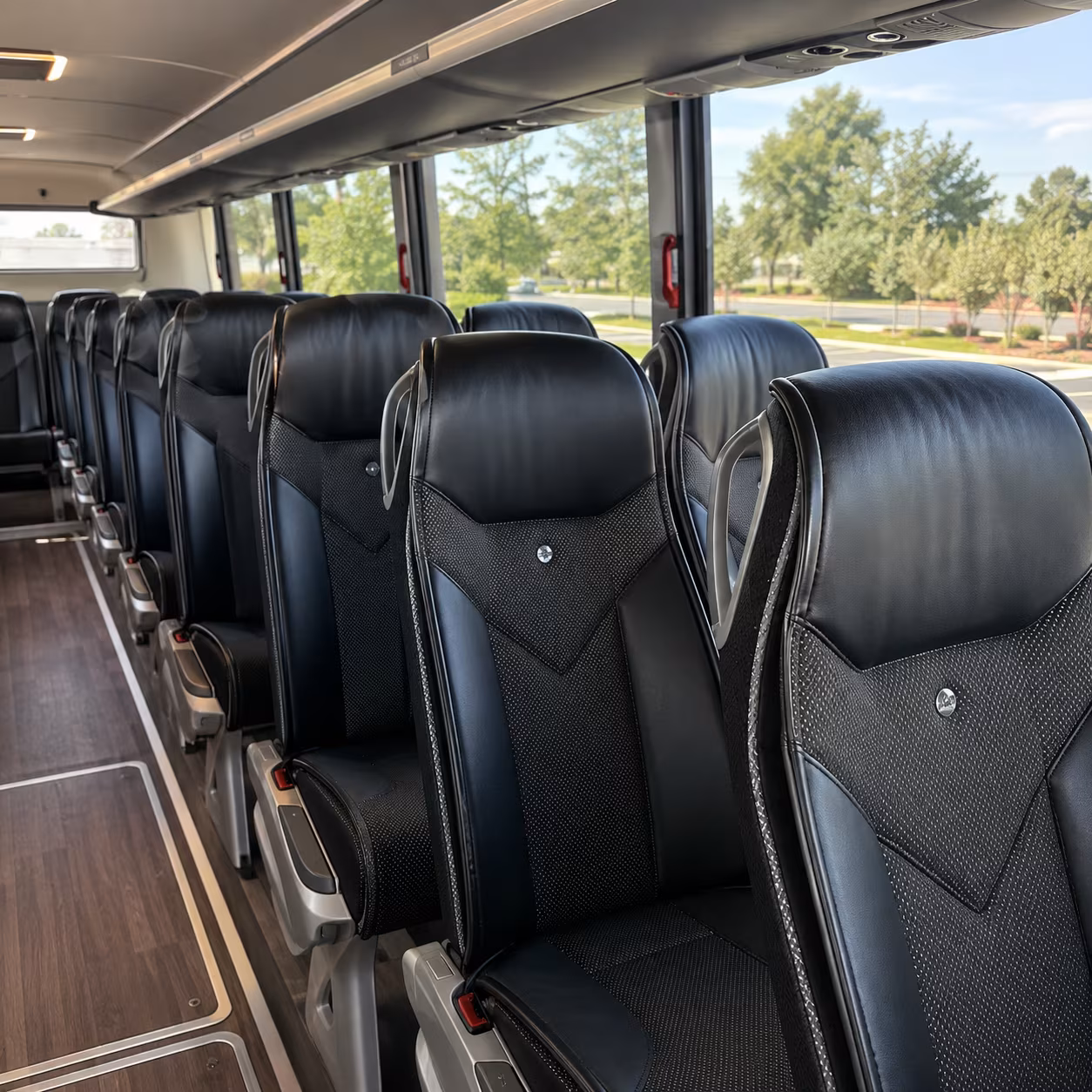 redlands 56 passenger charter bus interior